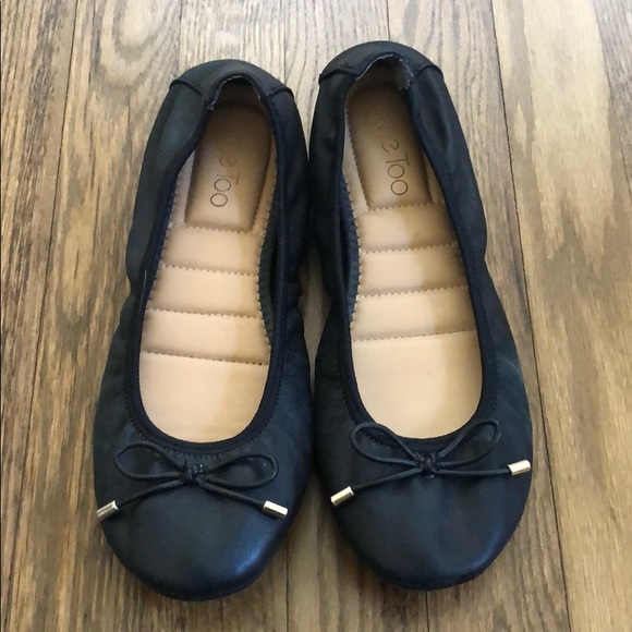 me too black ballet flats